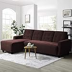 Blisscraft Luna 5 Seater Fabric LHS L Shape Sofa Set (Brown)