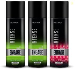 Engage Intense Deo Combo, 1 Black Skies (220ml) & 2 Green Turf (220ml)