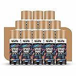 Cellux 2X Ultra Cover Gold Spray Paint | DIY, Quick Drying with Glossy Finish for Metal, Wood, Wall & Other Surfaces – 400 ML – Pack of 12 Spray Paints