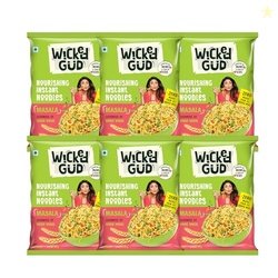 WickedGud Nourishing Masala Instant Noodles, Pack of (69 gm x 6)| Heal