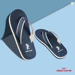 RED TAPE MEN FLIP FLOPS(BLUE, OFF WHITE , 8)