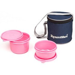 SIGNORAWARE EXECUTIVE SMALL LUNCH BOX WITH BAG, 15CM, PINK