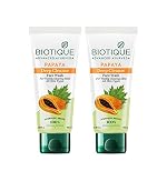 Biotique Papaya Deep Cleanse Face Wash | Gentle Exfoliation | Visibly Glowing Skin | 100% Botanical Extracts| Suitable for All Skin Types | 2x100ml