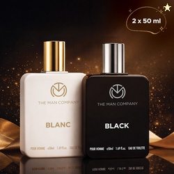 THE MAN COMPANY Blanc EDT (50ml) & Black EDT (50ml) Long Lasting ...mo