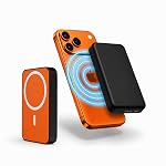 Nextech MagSafe Power Bank 10000mAh, 15W Magnetic Wireless Charging, 22.5W PD Fast Charging Type C, Slim Portable Wireless Power Bank for iPhone & Android, LED Indicator, Orange Black