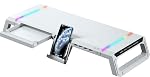 acer Ergo Multifunction Monitor & Laptop Stand Featuring RGB Lighting and a 4-Port USB Hub with Aluminum Multi Keyboard Storage Space Bar, Suitable for Both Office and Home Environments (White)