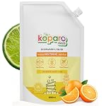 Koparo Organic Dishwash Liquid | 2 Litres Refill Pack | Powerful Grease Cutting Dishwasher Liquid | Thick Foam Liquid Dishwash for Kitchen Utensils | Baby & Pet Safe | Orange & Sweet Lime Fragrance