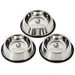 Pets Empire Dog & Cat Bowls Stainless Steel, Pack of 3, Anti-Skid Feeding Bowls for Food & Water, Heavy Duty Metal Pet Bowl, Rust Proof, Dishwasher Safe for Puppies, Cats & Dogs