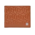 Tommy Hilfiger Men’s Passcase Wallet Elgon – Tan | Embossed Leather | Global Coin Pocket | Stylish Purse for Men