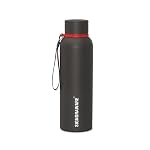 SignoraWare Parkour Vacuum ISI Certified Stainless Steel Bottle With Hanging Strip | Airtight & Leakproof | Easy To Clean | Lightweight | Ideal for School, Office, Gym Or Outdoors (700ml | Black)