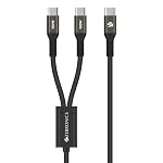 Zebronics 100W Type-C to Type-C 1.2m Cable, PD Fast Charge, 5A Output, SPD Protection, 480Mbps Data Sync, for iPhone 15 and Above, MacBook, iPad and Samsung Galaxy Series (WATTZ 100CC1, Black)