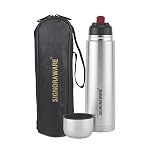 SignoraWare Bullet Stainless Steel Vaccum Insulated ISI Certified Cola Bottle with Protective Cover | Airtight & Leakproof | Hot & Cold for Hours | Durable Flask for Outdoor Use ( 1Ltr | Steel )