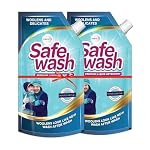 Safewash Premium Liquid Detergent 2L (Pack of 2 Pouch) for Woollens and Delicates with Active Fabric Conditioners | Soda and Bleach Free| PH Neutral Neutral Formula for 7-in-1 Expert Care