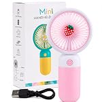 EITHEO Portable Rechargeable Mini Fan | USB Handheld Small Fan with 3 Speed Modes | Silent Personal Pocket Cooling Fan for Travel, Office Desk, Makeup, Kitchen, and Kids Toy Fan (Multicolor)