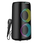 Blaupunkt Newly Launched Rock & Roll 100W Party Speaker with Dual 6.5” woofers, Dual Pool Lightning Mode, Mic/Guitar Input, Bass Boost, TWS, Perfect for Karaoke, Music & Home Parties (R.A.V.E)