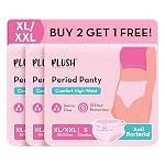 Plush Anti-Bacterial Period Panty – Pack of 3 (15 Pcs) XL/XXL (85â130 cm) | B2G1 Free | Comfort High Waist Disposable Panties for Women Heavy Flow | Non-Bulky, Snug Fit | 12-Hour Protection | 360Â° Coverage, 100% Rash-Free | Ideal for Overnight Use