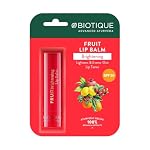 Biotique Fruit Whitening/Brightening Lip Balm | Hydrated and Nourishing Lips| Visibly Lighter Lips | Evens Out Lip Tone | De-pigmentation Balm |100% Botanical Extracts| All Skin Types | 4G