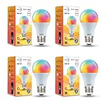 wipro 12.5W E27 Wi-Fi Smart LED Bulb with Music Sync | Voice Control with Alexa, Google Asst | App Control |16 M Colours, White Tunable – Warm, Neutral & Cool White +Dimmable | Scenes | Pack of 4