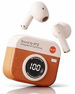 Aura TWS Earbuds with Digital Display, BT 5.49+ENC for Clear Calling, Low Latency Gaming Wireless Headphone, 36 Hours Play, Immersive Sound, Touch Control, IPX4 & Voice Assistance. Brown