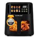 Cadlec SmartFry 1400W Digital Air Fryer | 360Â° Rapid Air Circulation, 8 Preset Menus, Touch Control Panel, 5L Non-Stick Basket, Low Oil Cooking, 2-Year Warranty, Black
