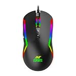 Ant Esports GM330 RGB Wired Gaming Mouse, 12800 DPI Optical Sensor, 8 Programmable Buttons, Customizable RGB Lighting, 1000Hz Polling Rate, Ergonomic Lightweight USB Mouse for PC, Laptop, FPS Gaming