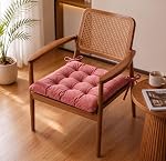 BSB HOME Chair Pad Cushion with Tie Straps, Thick Tufted Seat Cushion for Dining, Office & Wooden Chairs, Soft Comfortable Chair Seat Pad with Durable Stitching,16 x 16 Inches(41 x 41 cm) – Dusty Pink