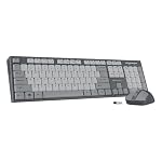 Zebronics Wireless Keyboard & Mouse Combo, 104 UV-Printed Keys, â¹ Key, 12 Multimedia Keys, Retractable Stand, 4 Button Mouse, 1600 DPI, High Precision, USB Nano Receiver (Companion 304, Grey)