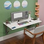 Compal Folding Wall Mounted Study Table, Office Table, Laptop, Folding Utility for Home Office Portable & Space-Saving Floating Desk 23.5X31.5 Inch Wall Mount Table White