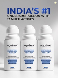 Aqueria Set Of 3 5.5% AHA BHA Brightening Underarm Roll On - 50 ml Eac