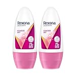 Rexona Powder Dry Underarm Roll-On Deodorant for Women | 72H Odour Protection | 50ML (Combo pack of 2)