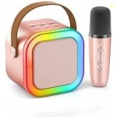 TinyHugs Mini Bluetooth Karaoke Machine  Portable Speaker with Microph