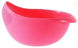 Black Olive Rice Bowl Strainer With Drain Holes - Plastic Strain Bowl