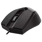 Quantum USB Wired Mouse, 1200 DPI Optical Sensor, Plug & Play Ergonomic Mouse for Comfortable All-Day Grip with 3-Button Design and clickable Scroll Wheel, USB 2.0 Mice for PC/Laptop, QHM224D (Black)