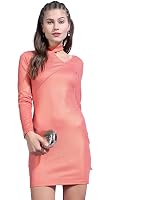 Tokyo Talkies Women’s Long Sleeves One Shoulder Solid Dresses | Stylish Dresses | Party Dresses