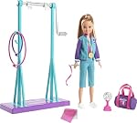 Barbie Team Stacieâ¢ Doll and Gymnastics Playset with Spinning Bar and 7 Themed Accessories for 3 to 7 Year Olds