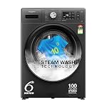 Whirlpool 8 Kg 5 Star Inverter Supreme Care Front Load Fully Automatic Washing Machine with In-Built Heater (XS8014BWME, MidNight Grey, Steam Technology, 100+ Tough Stains, 6th Sense Soft Move)