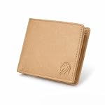VEMILIO Menâs Vegan Leather Wallet with Coin Pocket | Slim Bifold Wallet for Men | 2 Cash Compartments | 3 Card Slots & 2 Hidden Pockets | Stylish Wallet for Daily Use & Gifting (Beige)