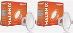 Halonix 7W 2700K Warm White Junction box led downlighter | Cut out- 2.95 inch, Dia- 4.13, Height- 1.96 inch | PF-: >0.50, CRI- >80 | Led Ceiling Light for Home, Shop and Office |Pack of 2, Warm White.