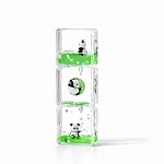 Kawaii Panda Liquid Motion Paperweight with Floating Glitter, Unsinkable Fluid Sensory Desk Toy, Decorative Stress Relief Accessory for Office,Kids & Adults (Panda Liquid Drop Timer Sensory)