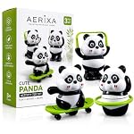 Spinning Panda Tumbler Toy with Balance Activities, Cute Kidsâ Play Toy Featuring Hula Hoop, Skateboard and Jump Rope Modes for Toddlers