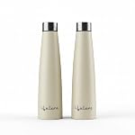 Lifelong 900ml Stainless Steel Water Bottle Pack of 2 | Leak-Proof & Durable | Easy to Clean | Odour-Free | Rust-Free Build, Secure Cap & Easy Grip | Ideal for School, Office, Travel & Gym (Beige)