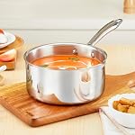 Borosil Cookfresh Triply Stainless Steel Sauce Pan with Spout | SS304 Food Grade Steel, Dishwasher Safe | Compatible for Gas, Induction, Hot Plate, Halogen | 5 Years Warranty (18 cm)