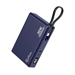pTron Dynamo Sprint 20000mAh 35W Super Fast Charging, USB Type-C Input Power Bank Compatible with QC3.0/PD3.0, Built-in Charging Cable, 3 Charging Outputs, Type-C Input/Output Port (Indigo Blue)