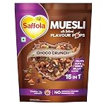 Saffola Muesli Choco Crunch with Flavour Pops, 400 gm/450 gm | 15 in 1 Fruit and Nuts, Seeds, Millet & more | Cereals for breakfast with wholegrain, protein, fibre