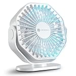 Portronics Chill On Mini Type-C Powered Table & Hanging Fan, 360Â° Rotation, 3-Speeds, BLDC Motor, One Button Control, Compact 3.25â Design with Loop for Desk, Home, Office & Travel (No Battery)