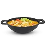 The Indus Valley Pre-Seasoned Cast Iron Kadai With Flat Handle|Medium, 25.6Cm/ 10Inch, 2.4Ltr, 2.5Kg|Naturally Nonstick Wok Model Kadhai, 100% Pure & Toxin-Free, No Chemical Coating, 1 Count, Black