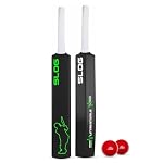 Jaspo Slog Plastic Cricket Kit | 34 Inch Bat Specially Designed for Tennis Ball & Wind Ball | Durable Cricket Set for Kids, Beginners & Casual Play (Slog Bat with 2pc Ball)