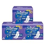 Stayfree Dry Max All Night Sanitary Pads â 42 Pads (Pack of 3 Ã 14) | UltraâAbsorbent Overnight Protection | Extra Long | Comfortable Fit | LeakâLock Technology