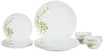 Larah by Borosil Erba Opalware 18 Pcs Dinner Set, Opal Glass Dinner Plates & Bowls, Crockery Set for Dining, Microwave Safe