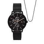 Armani Exchange Black Watch AX7162SET